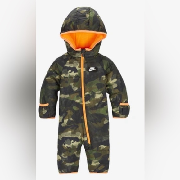 New NIKE Baby Puffer Snowsuit In Green - Picture 2 of 4
